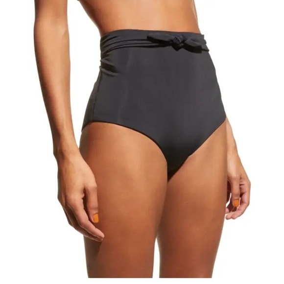 NWT Mara Hoffman Jay High Waist Tie Front Bikini Swim Bottom Falco Gray